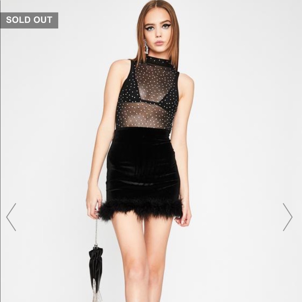 Mesh Rhinestone Bodysuit - Picture 3 of 7